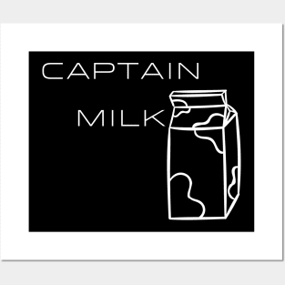 Captain Milk Typography White Design Posters and Art